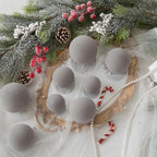 46Pcs Velvet Christmas Ball Ornaments Set - Flocked Shatterproof Christmas Tree Decorations Classic Hanging Ornaments with Rope for Xmas Wreath Holiday Home Decor (Multi-Size, Grey) - Image 3