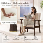 Bonzy Home Mid-Century Modern Accent Chair, Upholstered Fabric Armchair - Image 3