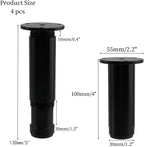 4 PCS Metal Adjustable Furniture Sofa Legs, Heavy Duty Bed Frame Center Support - Image 2