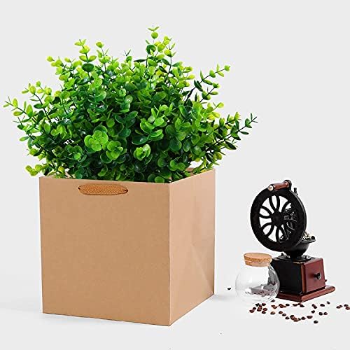 XLFAQXM Artificial Plants Flowers Grass Shrubs 8 Pack No Fade Faux Plastic Flowers Outdoor for Farmhouse Garden Porch Patio Indoor Wedding Decoration Greenery Fake Plants uv Resistant (1#Green) - Image 4