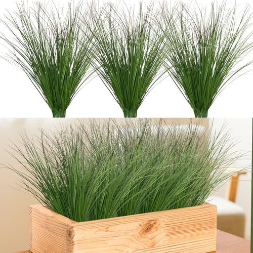 Ttranewsoo Artificial Grass Plants for Outdoor Planters, 24 Pcs 16.5 Inch Dark Green Fake Tall Grass, Faux Outdoor Plants and Greenery for Porch Pots, Patio, Garden, Entryway and Home Decor - Image 2