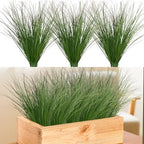 Ttranewsoo Artificial Grass Plants for Outdoor Planters, 24 Pcs 16.5 Inch Dark Green Fake Tall Grass, Faux Outdoor Plants and Greenery for Porch Pots, Patio, Garden, Entryway and Home Decor - Image 2