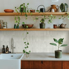 Smart Tiles Peel and Stick backsplash, Stacked White & Grey, 11.43"x9" - Image 2