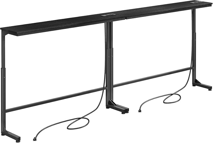 Kitstorack 2-Pack Black Console Table, 7.9" Deep Panel, Adjustable Height & by Kitstorack