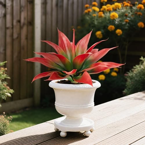 Artificial Agave Faux Agave Fake Greenery 18In Outdoor Artificial Plant Fake Plant for Indoor Home Decoration Plastic Plant Outdoor Decoration Front Porch Decor Simulation Plants 2Pack（Red） - Image 5
