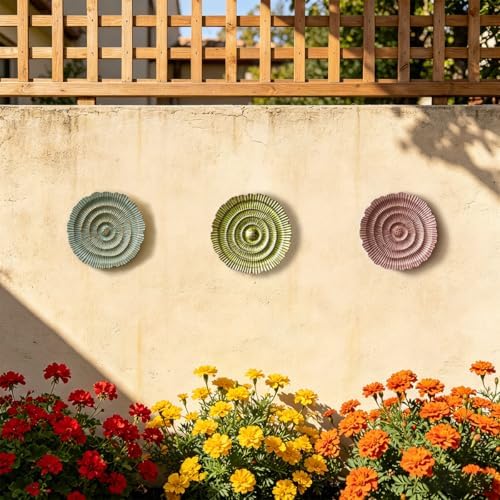 Metal Wall Sculpture, 10'' Round Textured Radiant Sunburst Wall Decor - Image 6