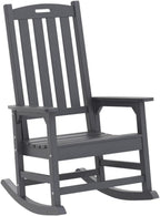 Psilvam Oversized Outdoor Rocking Chair Set of 2, HDPE Porch Rocker Chairs - Image 5