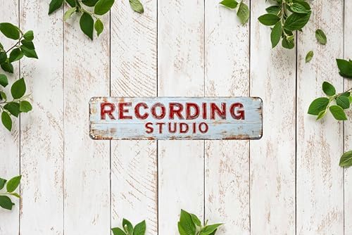 Vintage Tin Recording Studio Sign Retro Metal Sign for indoor Decoration - indoor Funny Wall Art Plaque 4x16 Inch - Image 6