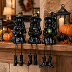 Dlfghos Halloween Decor Witch Figurines Set of 3, Halloween Indoor Decorations Witch Decor Resin Witch Statue for Table Desk Bookshelf Mantel Tiered Tray Spooky Halloween Decor Witch Gifts - Image 5