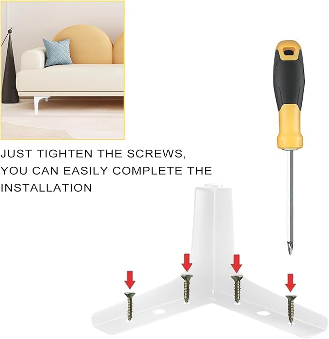 AODIOU Furniture Legs White Replacement Feet: Sofa Legs 4 Inch European Style - Image 5