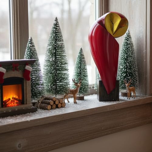 15 Inch Resin Owl Sculpture, Mid-Century Home Decor Statue - Image 5
