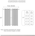 Light Grey Blackout Curtains 38 x 63 Inch Length/Set of 2 Curtain - Image 3
