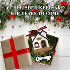 2Pcs House Warming Gifts New Home Ornament 2026 - Wooden First New Home Gift Idea for Couple, Women, or Families - 3D New House Keepsake with Key Design(Brown+Brown) - Image 4