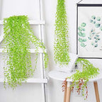 Artificial Vines, 10 Pack Hanging Ivy Fake Weeping Willow Greenery Leaves Plastic Plants Faux Garland Vine UV Resistant for Indoor Outdoor Garden Door Wall Baskets Wedding Party Decoration - Green - Image 4