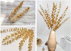 CATTREE Artificial Gold Eucalyptus, Faux Plastic Golden Plants 19" Tall 10 Pcs, Wreath Decorations Fake Shrubs for Wedding Hotel Hall Party Indoor Home Table Centerpieces DIY Decor Planting Filler - Image 2