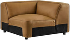 Modway Auren Vegan Leather Corner Modular Chair in Camel by Modway