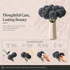 Mandy's 12pcs Artificial Dark Grey Ball Chrysanthemum Flowers - Image 6