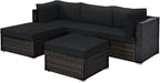 Tangkula 5 Piece Patio Rattan Furniture Set, Outdoor Sectional Rattan Sofa Set by TANGKULA