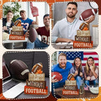 Yuntau 4 Pcs Fall Football Decor Rustic Wooden Blocks Table Centerpiece - Image 6
