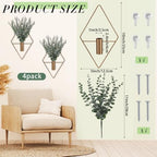 Jexine 2 Pcs Hanging Artificial Planters Wall Decor, Antique, Eucalyptus - Image 2