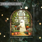 Halloween Stained Glass Ghost Plant Ornament, Suncatcher Decor - Image 3