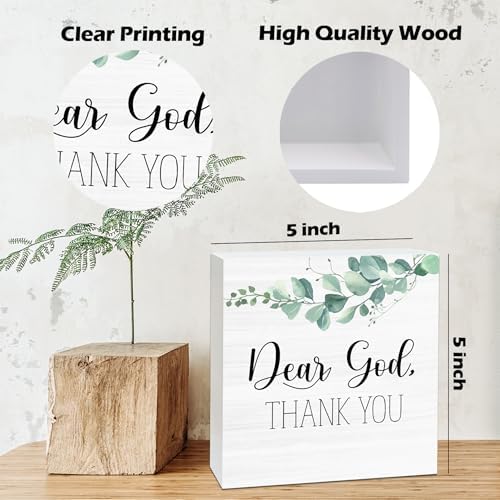 Farmhouse Decor, Christian God Home Decorations, Aesthetic Entry Way Table Shelf Wood Box Decor, Living Room Table Accessories, Boho Office Decorations For Work (05) - Image 2