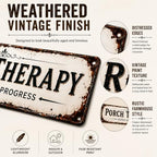 Porch Therapy Session in Progress Metal Sign, 16” x 4”, Vintage Rustic Front Porch Decor, Farmhouse Outdoor Metal Wall Sign for Porch, Patio, Entryway & Porch Decorations - Image 6