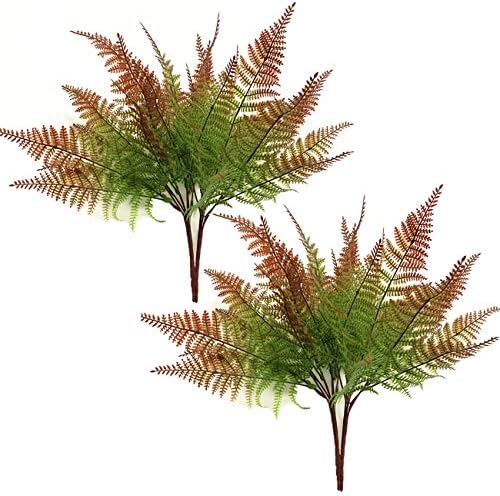 CATTREE Artificial Fern Shrubs, Plastic Bushes Grass Leaves Fake Plants Wedding Indoor Outdoor Home Garden Verandah Kitchen Office Table Centerpieces Arrangements DIY Christmas Decoration 4 pcs by CATTREE