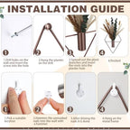 Jexine 4 Pcs Hanging Artificial Planters Wall Decor, Bronze, Pampas - Image 3