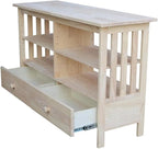 IC International Concepts, Mission Entertainment/TV Stand, Solid Real Wood - Image 6