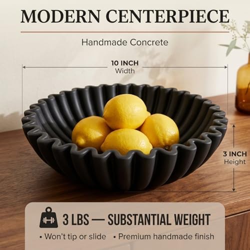 OAKOA Black Decorative Bowl Decor - Black Bowl Decor - Entryway Key Bowl - Image 4