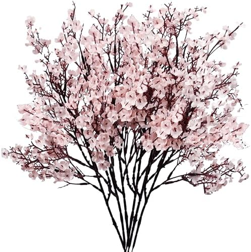 Mandy's 6 Bundles Artificial Light Pink Baby’s Breath Flowers by Mandys