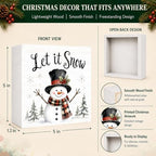 Christmas Decorations Winter Snowman Let It Snow Wood Box Sign - Image 4