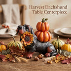 Fall Dachshund Pumpkin Dog Figurine Decor, Thanksgiving Dog Statue - Image 4