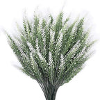CATTREE Artificial Lavender, Plastic Plants Fake Flowers Bouquet Home Bridal Wedding Office Party Garden Balcony Indoor Outdoor DIY Centerpieces Arrangements Simulation Craft Decoration White 4pcs by CATTREE