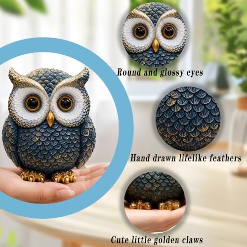 Baitiane Owl Statue Home Decor, Owls Figurine for Bookshelf - Image 2