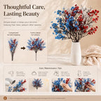 Mandy's 6 Bundles Artificial Red White Blue Baby’s Breath Flowers - Image 6