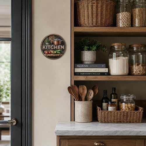 Kitchen Metal Sign 8x8in Round Rustic Plaque for Cooking Space Wall Decor Farmhouse Gift - Image 7