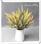 Artificial Lavender Yellow 4 Bundles, Lifelike Faux Flowers Foliage Leaves Plant for Wedding Bouquets, Outside Hanging Planter, Farmhouse Indoor Outdoor Patio Home Decor - Image 4