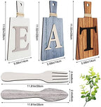 Jetec Cutting Board Eat Sign Set Wall Decor, Gray, White, Brown - Image 2