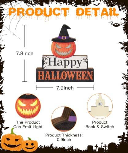 Putuo Decor Halloween Table Decor Halloween Pumpkin Decor With LED Light - Image 3
