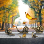 5Pcs Brass & Alloy Snail Statue mini Ornaments Retro、Antique Whimsical Cottagecore Decor, Brass Decor for Living Room、Desk and Bookshelf Figurines, Outdoor Garden Landscaping - Image 7