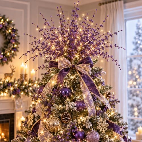 10Pcs Purple Jasmine Flowers Artificial Pussy Willow Branches for Vase - Image 3
