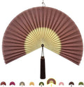 ChumDecor Bamboo Fan Wall Decor, Japanese Wall Fan, Red Brown 40 in by ChumDecor