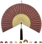 ChumDecor Bamboo Fan Wall Decor, Japanese Wall Fan, Red Brown 31 in by ChumDecor