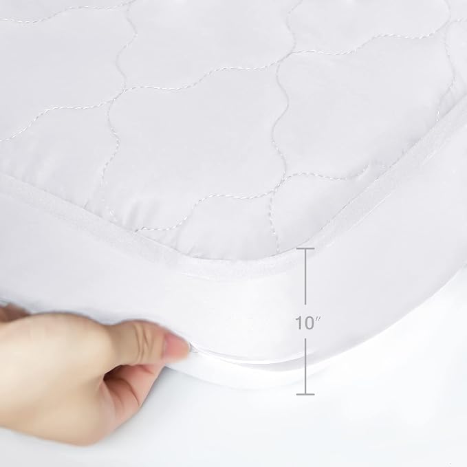 Cot Mattress Pad Protector Waterproof, Quilted Cot Size Mattress Cover 30" X - Image 6
