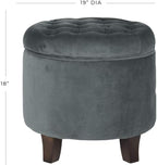 Homepop Home Decor | Upholstered Round Velvet Tufted Foot Rest Ottoman | Ottoman - Image 3