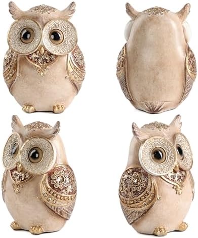 Smadeer Owl Statue Home Decor Cute Boho Owl Figurine Gift for Bird Lovers - Image 3