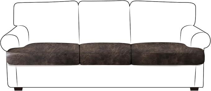 ANARACHON Leather Look Couch Cushion Covers Sofa Seat Slipcovers Sets Couches by ANARACHON