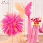 Serwalin 60PCS 17.7" Hot Pink Pampas Grass Decor Feathers Vase Filler Decor - Image 2